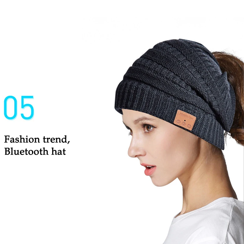 JINSERTA беспроводные наушники Bluetooth 5,0 шляпа на резинке мягкие наушники теплая шапка стерео гарнитура с микрофоном для громкой связи