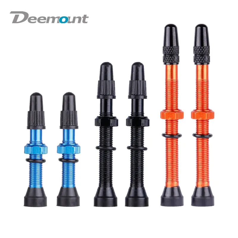 2 Tubeless Presta Alloy Valve Stems 60mm Removable Cores Bike Bicycle 55mm