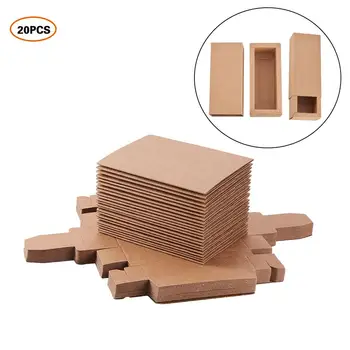

20PCS Kraft Paper Boxes Candy Dessert Packaging Container Kraft Durable Paperboard For Wedding Birthday Christmas Party