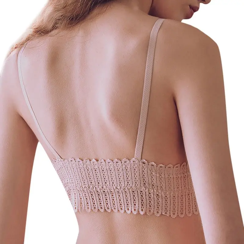 Women's Sexy Lace Wireless Front Closure Bra Set Women Sexy Lingerie Adjusted Push Up Bra Comfort Breathable Backless Bralette
