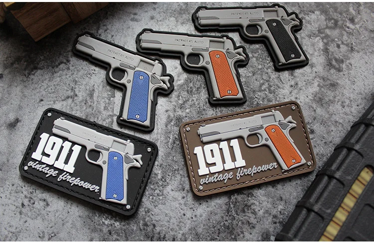 M1911 пистолет Magic Seal Arm Octopus Shark BOM Exit ПВХ стерео капля пластиковая печать нашивка с надписью Seal