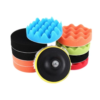 

12X 5 Inch Buffing Waxing Polishing Sponge Pads Drill Adapter Kit for Car Polisher