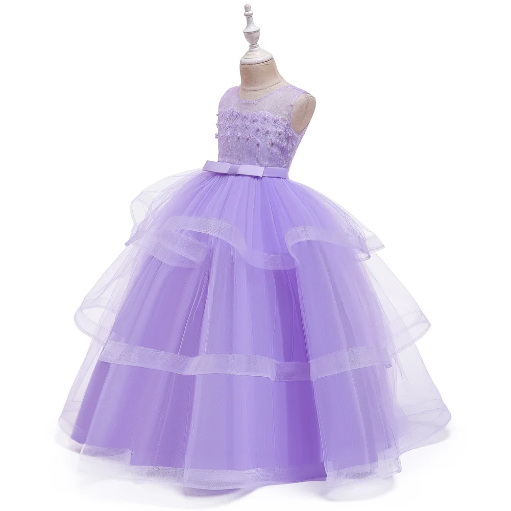 Королевский синий petites filles robes; кружевное платье принцессы с цветочным узором для девочек; коллекция года; пышные фатиновые платья для девочек; платья для первого причастия