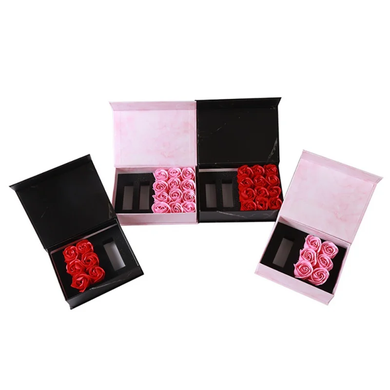 

Gift box delicate ring necklace frame flip box soap rose flower jewelry lipstick gift box Valentine's Day Mother's Day gift