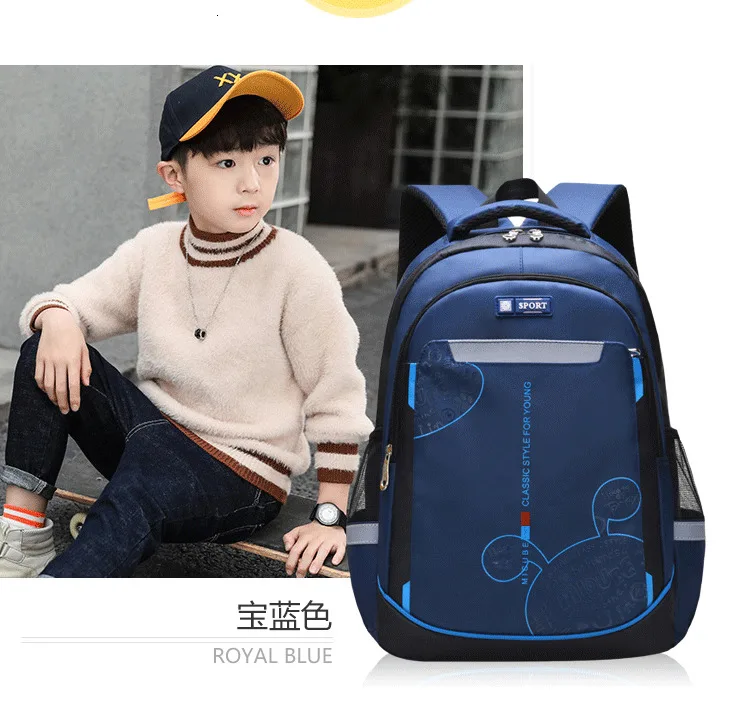 School Bags For Boys Girls Children Backpacks Primary Students Orthopedic Backpack Waterproof Schoolbag Kids Mochila - Цвет: small blue
