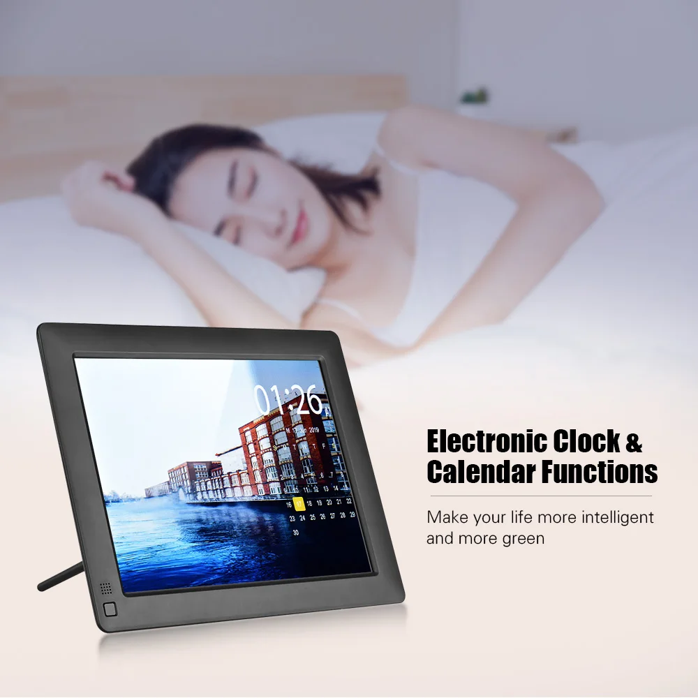 Andoer 9 дюймов IPS-LCD цифровая фоторамка рабочего стола 1280*800 поддерживает часы(6 режимов) с оперативной памятью 8 Гб карта памяти дистанционного Управление