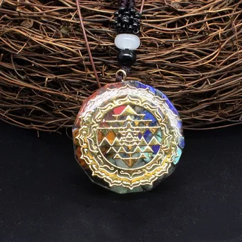 

Orgonite Pendant Sri Yantra Necklace Sacred Geometry Chakra Energy Necklace Meditation Jewelry Handmade Dropshipping