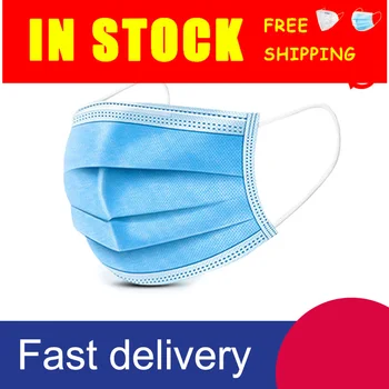

Disposable Adult Mouth Face Mask 3 Layer Anti Dust Non Woven Fabric Mask Safe Anti Mask Blue Elastic Ear Loop Ce
