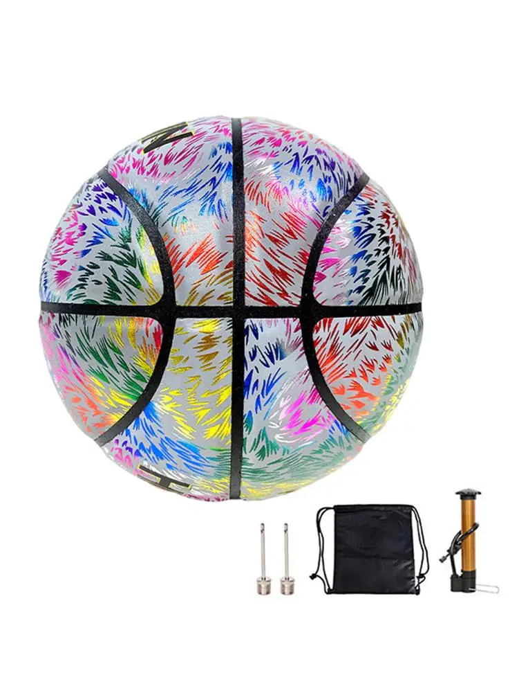 

Reflective Glowing Basketball Personalized Sports Luminous Basketball Night Training Fluorescent Basketball With Ball Bag Specia