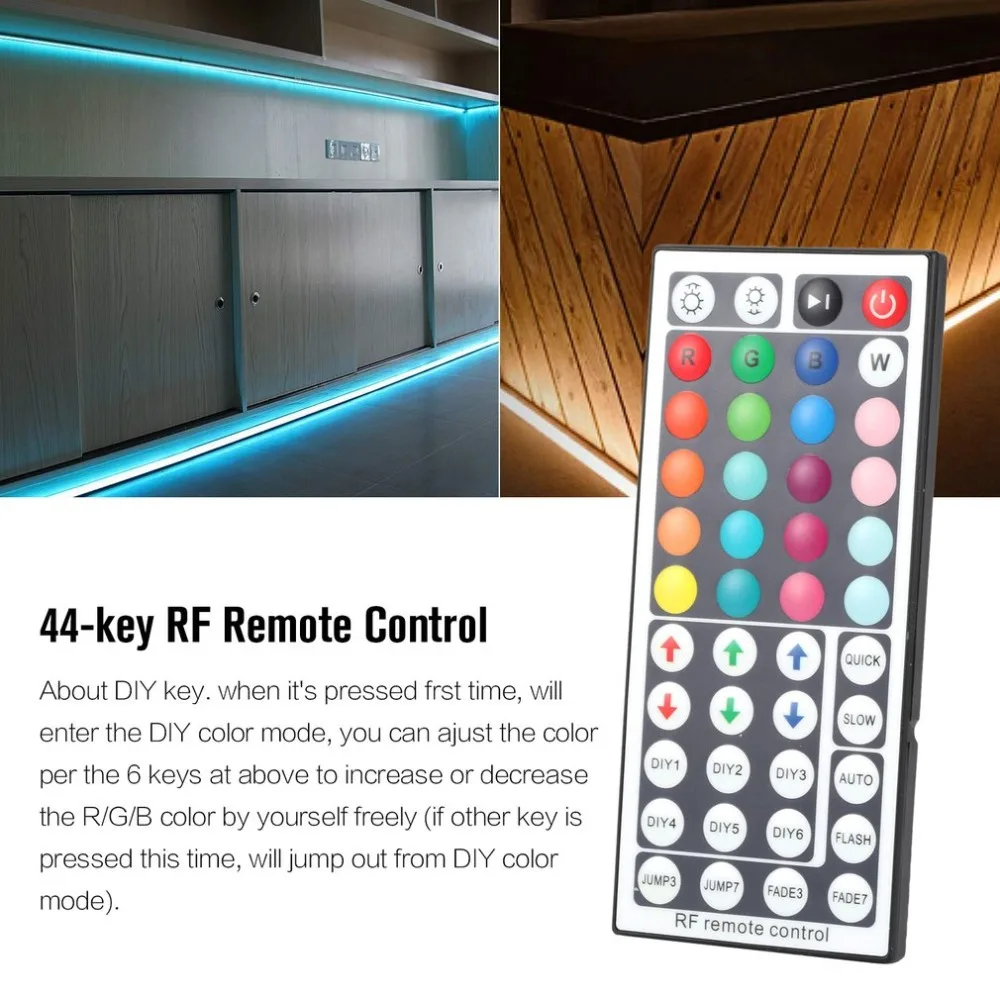 12 В постоянного тока RGB светодиодный пульт управления 44 клавишами RF беспроводной мини светодиодный пульт дистанционного управления для светодиодной ленты светодиодный диммер