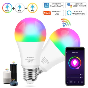

Tuya Smart Light Wifi E27 Led Bulb 12W 15W Color Changing Lamp RGB+White+Warm white APP Voice Control Operate Google Home /Alexa