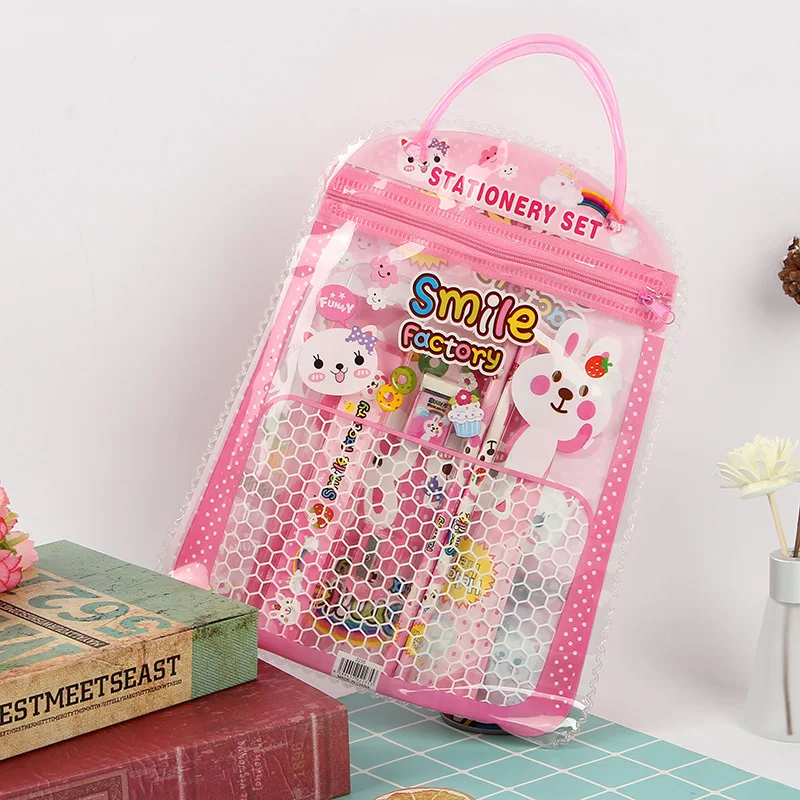 1pc Creative portable PVC bag children cartoon pencil set student school season learning stationery | Канцтовары для офиса и