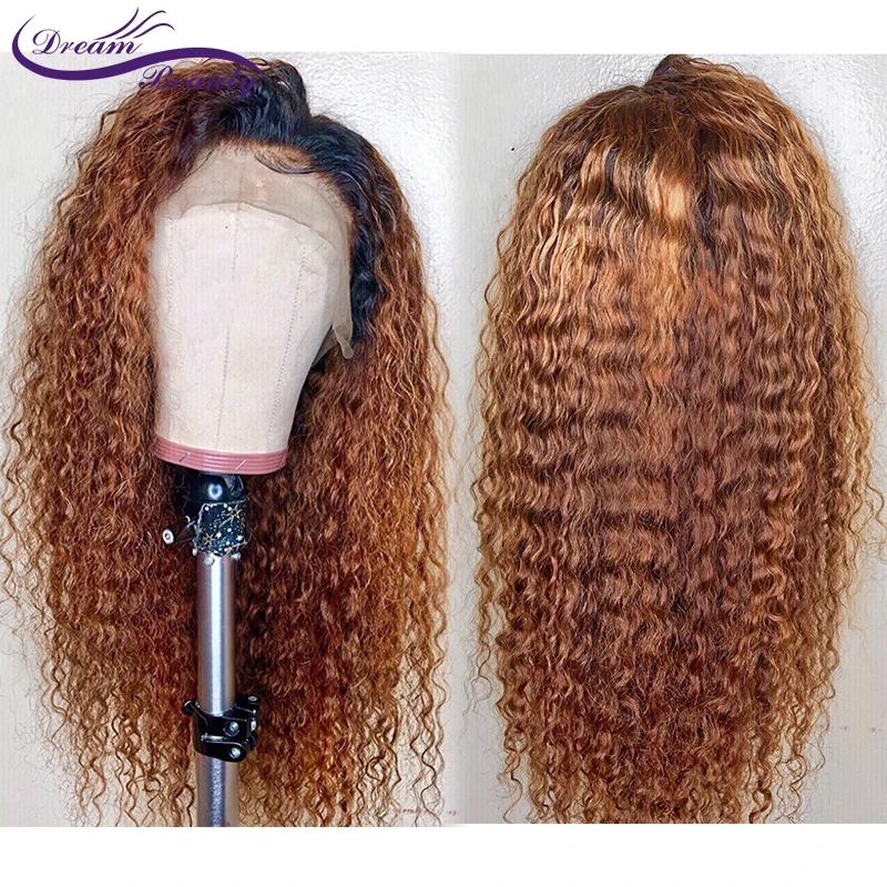 

Ombre Blonde Lace Front Wig Brazilian Kinky Curly Hair Ombre Human Hair Colored Remy Wigs Preplucked Lace Front Human Hair Wigs