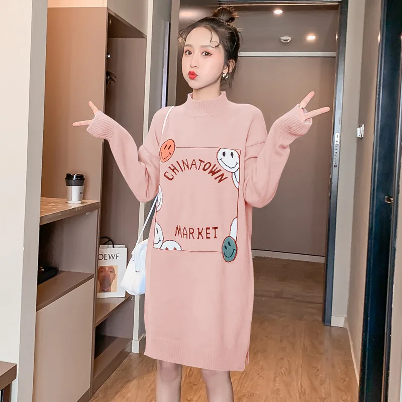 

Photo Shoot Maternity Clothes 2019 New Style Thick Pregnant Women Dress Maternity Clothes Knit Low Waist Jersey