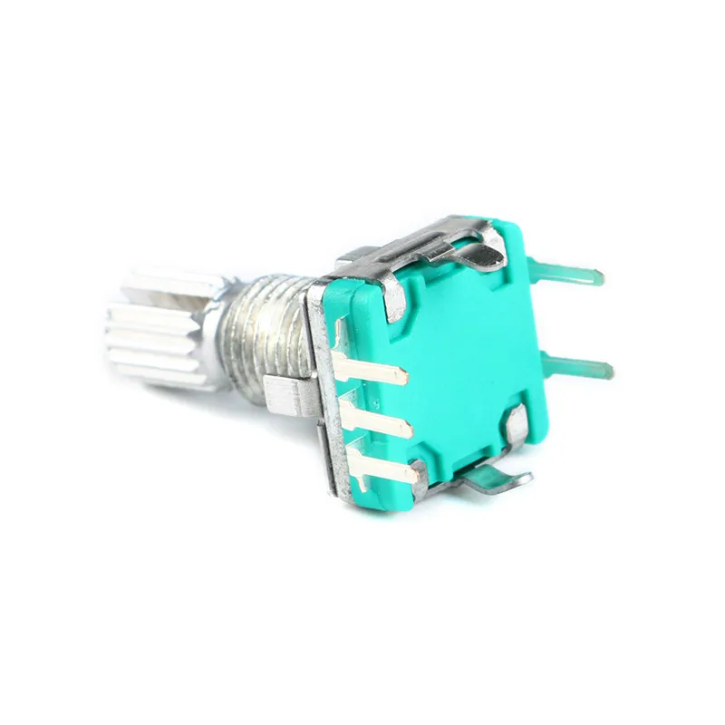 2pcslot EC11 Metal Rotary Encoder Push Button 5Pin Handle Long 15MM With A Built In Push Button Switch (4)