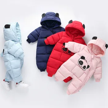 

2019 Winter Newborn Baby Clothes Jumpsuit Warm Cotton Boys Snowsuit For Girls Hooded Overalls For Children Unisex Baby Romper