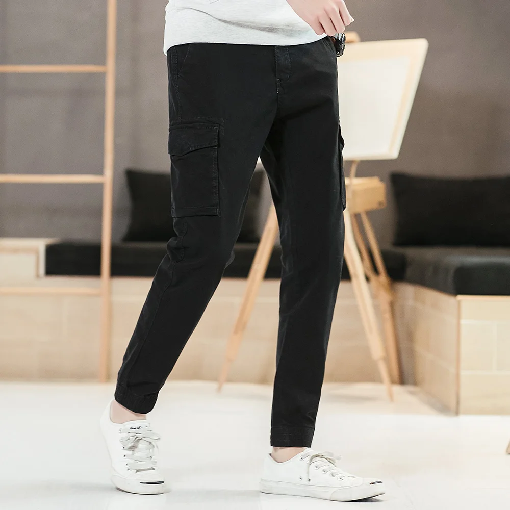 Mens Cargo Pants Casual Men Pencil Pants Multi Pocket Military Overalls for Men Plus Size Long Trousers Elastic High Quality F62