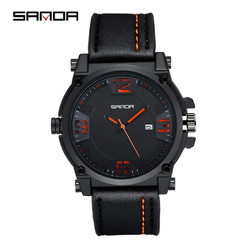 

Sanda New Retro Mens Watches Leather Watchband Quartz Wristwatch Student Fashion Waterproof Sport Men Watch Relogio Masculino