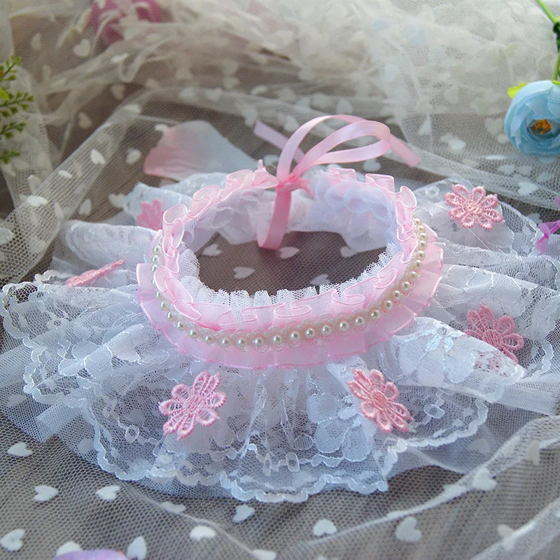 Lace Cats Collar Bib Adorable Pleated Elastic Mesh Pet Bibs Lace Ribbon Trims Toy Dolls Skirts Collar For Dog Cat Pet Clothing Lace Cats Collar Bib Adorable Pleated Elastic Mesh Pet Bibs Lace Ribbon Trims Toy Dolls Skirts Collar For Dog Cat Pet Clothing