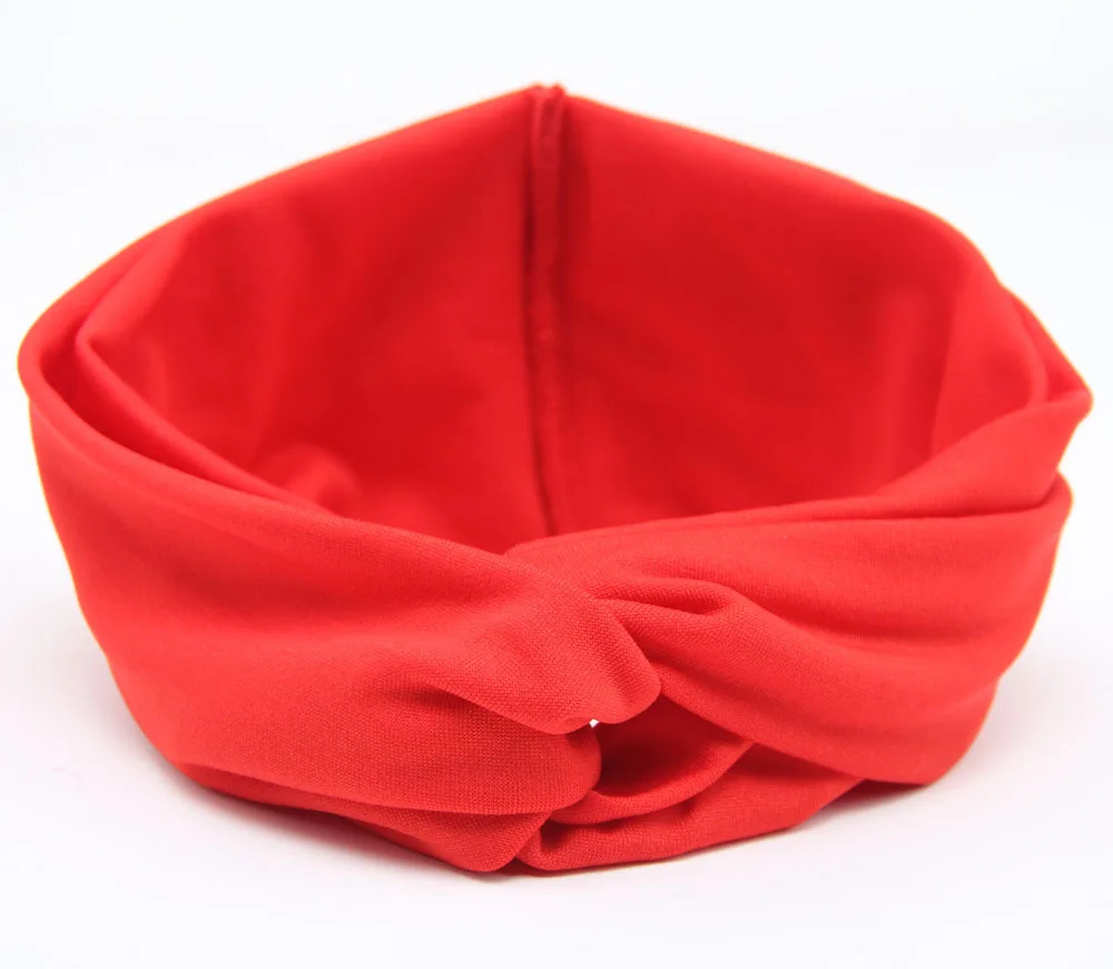 Твист Тюрбан повязка на голову для женщин банты эластичные спортивные повязки на голову для йоги головные уборы повязка на голову для девочек Инструменты для укладки волос - Цвет: Red