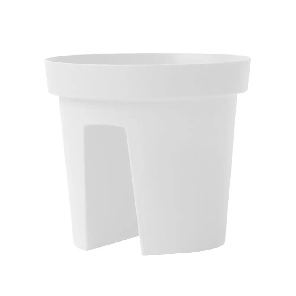 Multipurpose Garden Home Balcony Flowerpot Space Saving Railing Bridge Hanging Plant Pot Easy Install Indoor Drainage Hole - Цвет: Белый