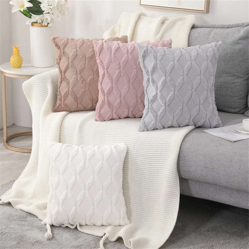 100% Real Rabbit Fur Pillowcase Cushion Cover Decorative Pillow Case Home Decor