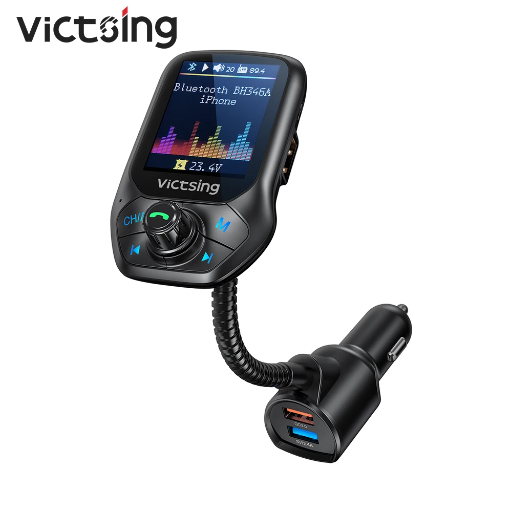 bezoek voordeel Variant Victsing BH346 Bluetooth Transimitter Handsfree Bellen Bluetooth Adapter  Met QC3.0 Snelle Lading Voor Auto Fm-zender Radio _ - AliExpress Mobile