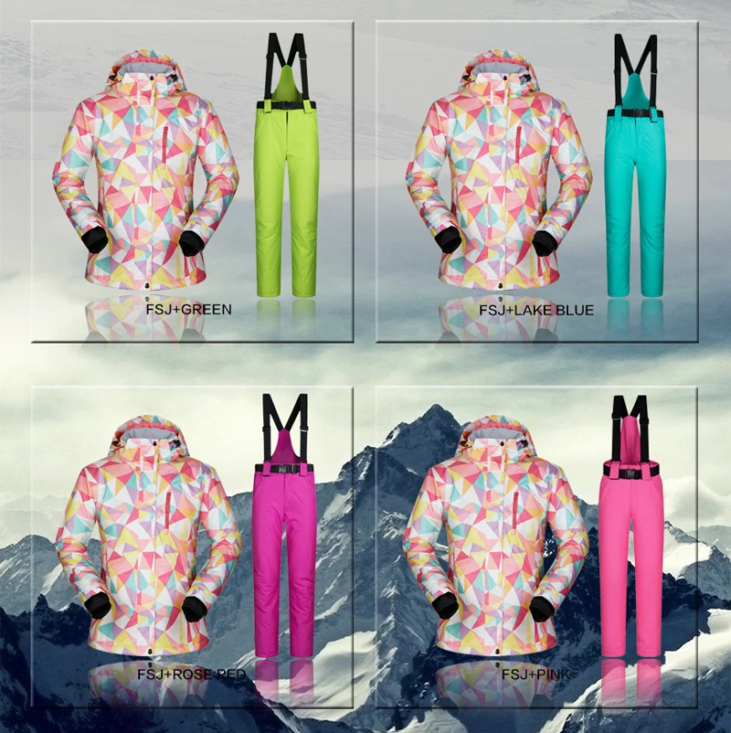 New Winter Ski Sets Jacket Skiing Snowboard Women Snowboarding Jackets Suits Waterproof Windproof Thicken Warm Snow Pants