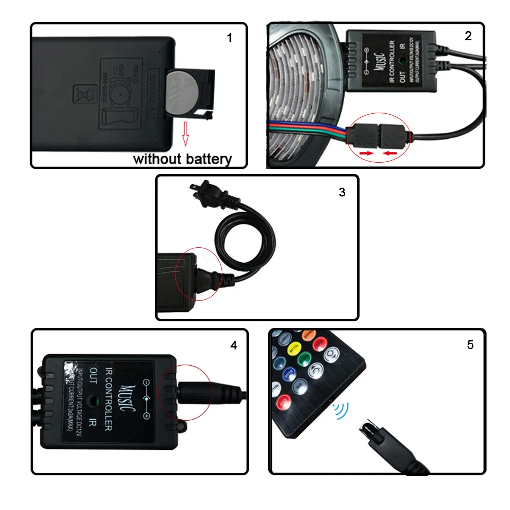 20 Ключ Музыка инфракрасный светодиодный контроллер Черный звуковой Сенсор пультом дистанционного управления 12 V-24 V RGB контроллер для RGB 5050 3528 2835 smd Светодиодные ленты