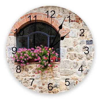 

Stone Gothic Stone House Wall Clock Kitchen Home Living Room Decorative Kitchen Wall Decor Hanging Clock