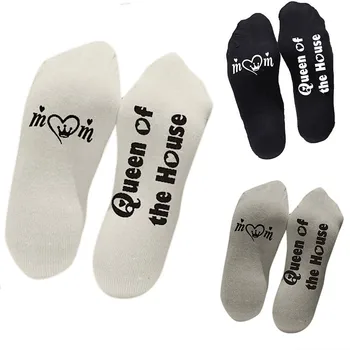 

Socks Winter Warm Unisex 'Queen of the house' Great Gamer Gift Letter Funny Mid Calf Stripe Socks Calcetines Meias W2
