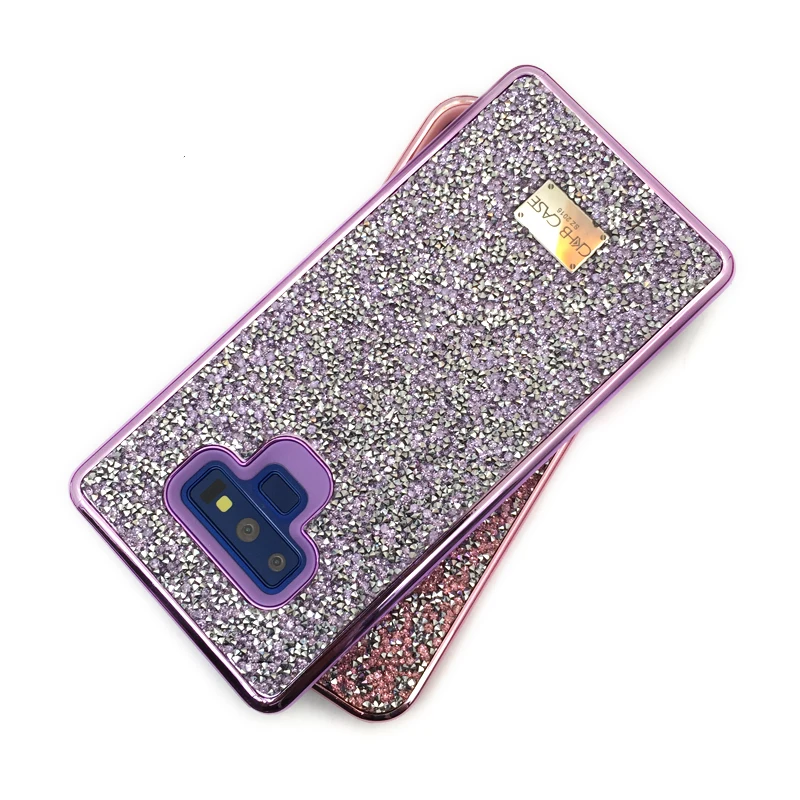 

Blinking Rhinestone Phone Case For Samsung galaxy S8 S9 S10 Plus note10 Plus note9 2 in 1 Diamond Glitter Women Back Cover Case