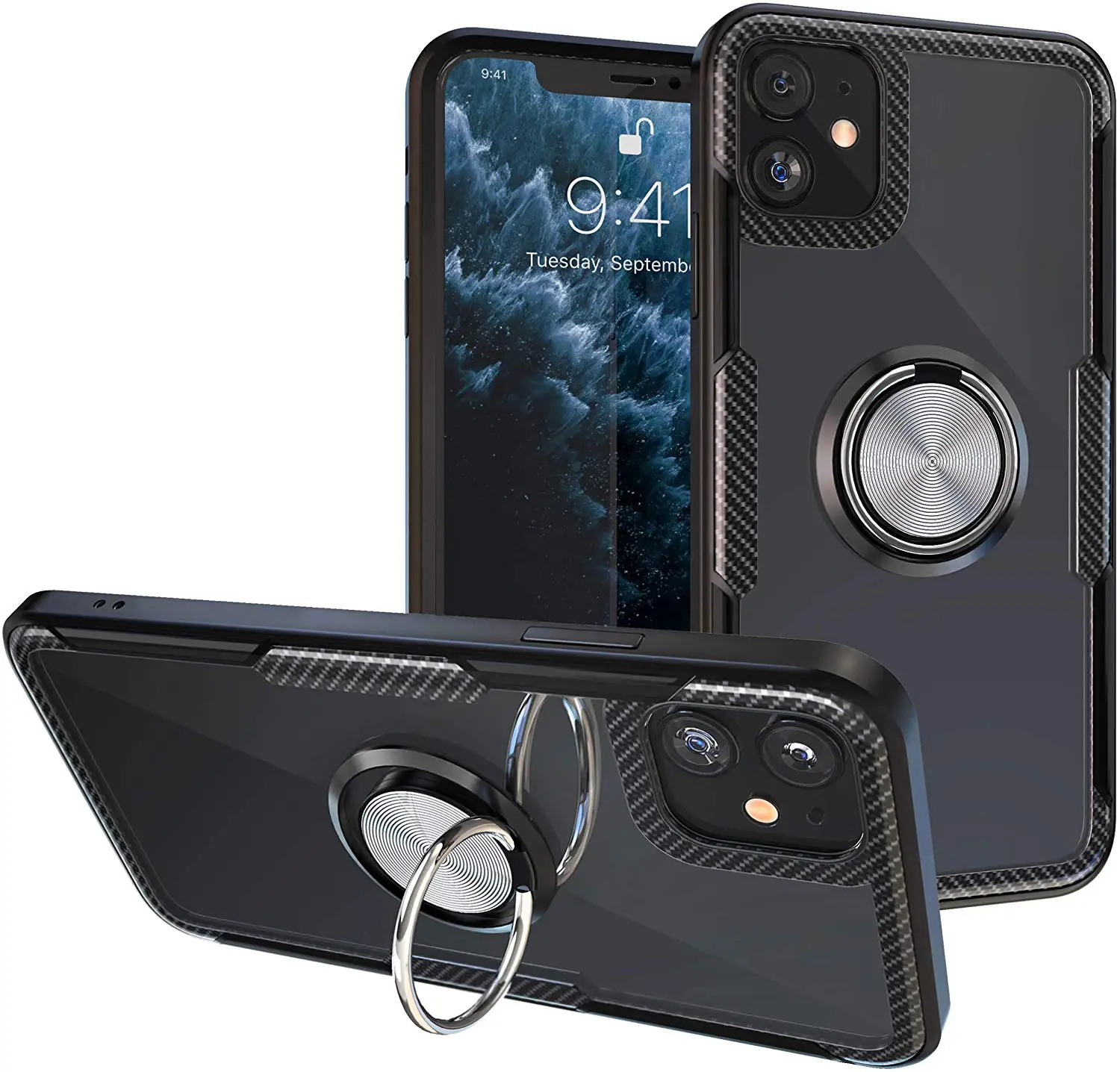 Чехол для телефона с магнитным кольцом вращается на 360 ° iPhone 11 Pro X XR XS MAX 8 7 6