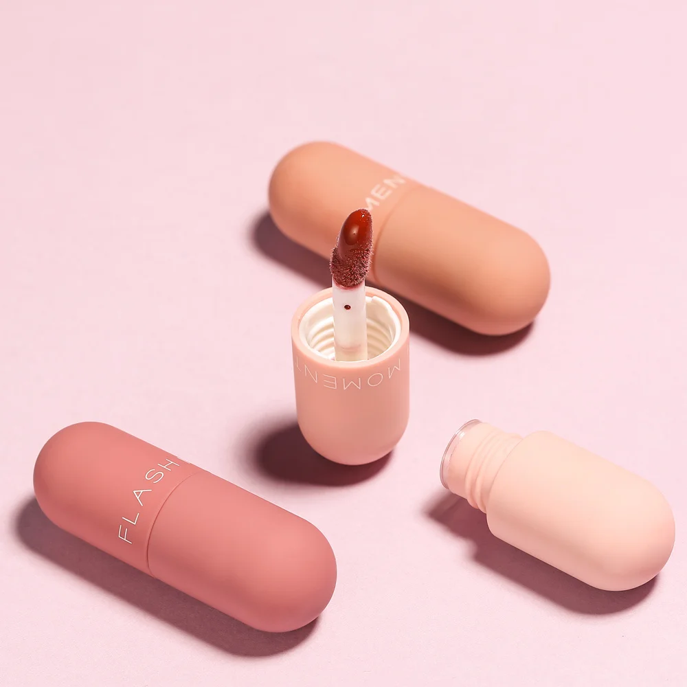 Pudaier 3 Pcs/set Matte Lip Gloss Tint Lips Makeup Moisturizer Liquid Matt Lipstick Long Lasting Nude Mat Red Brown Lipgloss Set