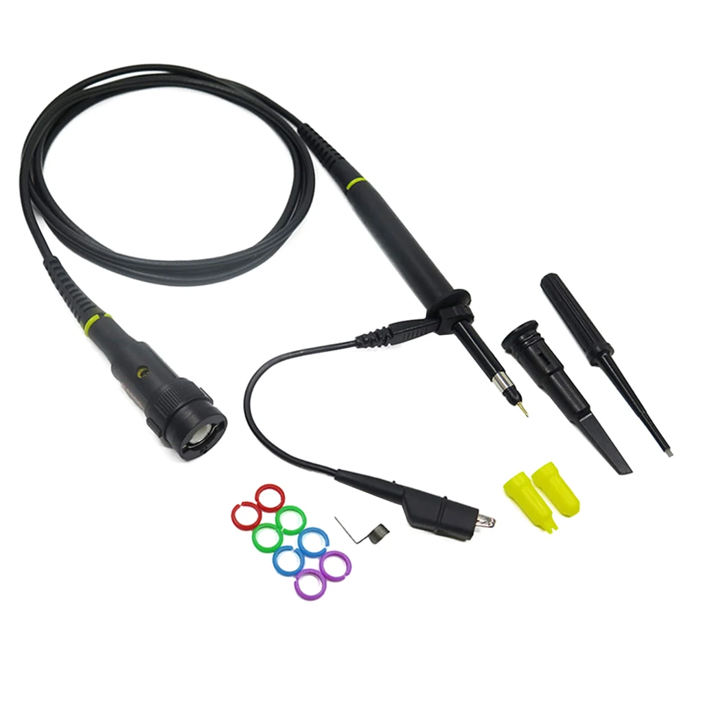 200 MHz 600V DC High Sensitivity Oscilloscope Clip Probe 10:1 and 1:1 with Mini Alligator Clip BNC Connector
