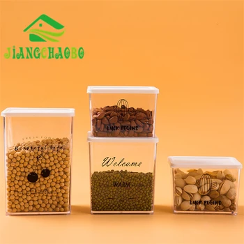 

1Pcs High Quality Plastic Sealed Cans Kitchen Storage Box Transparent Food Canister Keep Fresh New Clear Container Hot Selling