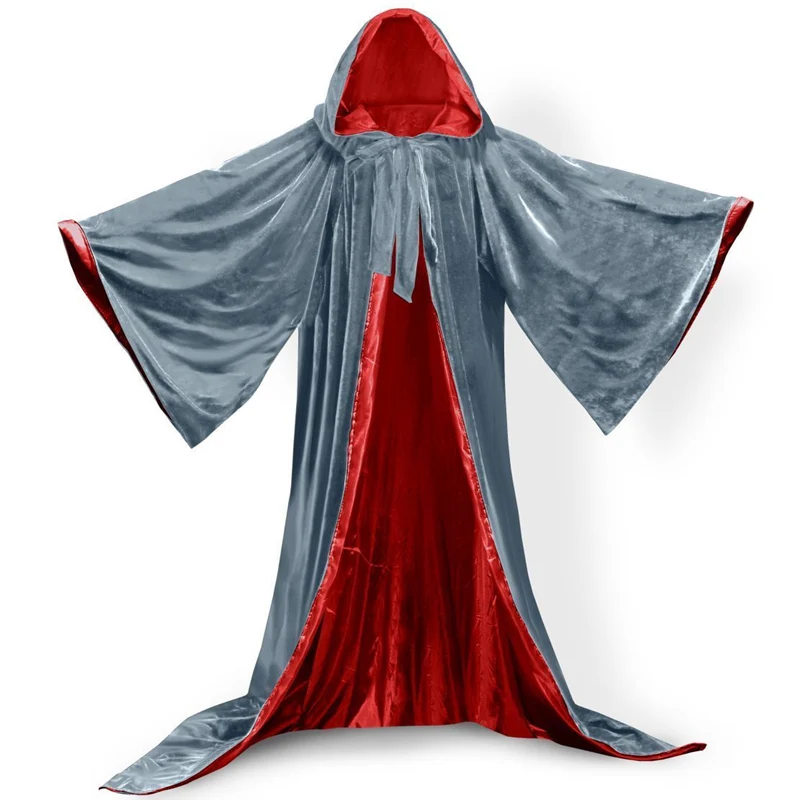 Silver- red Накидка с капюшоном для невесты, модная бархатная Рождественская накидка с длинными рукавами, свадебные накидки, свадебные накидки, свадебное пальто, куртка - Цвет: Silver- red