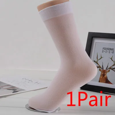 1Pair 1/5/10 пар в комплекте; Для мужчин носки Ультра-тонкие дышащие Бизнес мужские носки для мальчиков носки длиной по щиколотку черный, белый цвет серый, на прочном Цвет Meias - Цвет: 1Pair