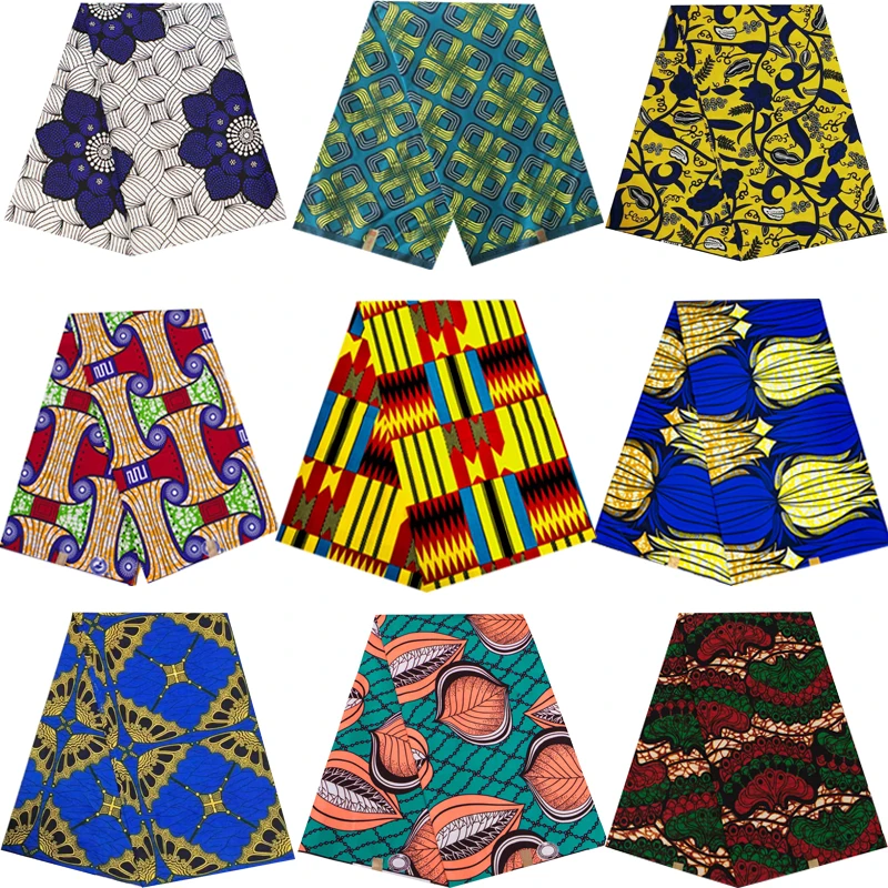 Анкара Африканский батик с принтами ткань настоящий воск в стиле пэчворк 100%