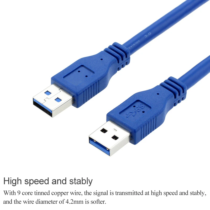 Купить 2 получить 5% скидка 1,5 м USB3.0 папа-папа высокоскоростной кабель для передачи данных USB 3,0 момме передачи данных кабель синхронизации для жесткого диска Miner кабели