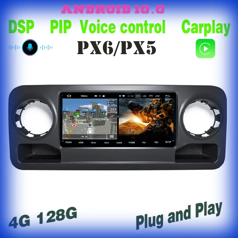 10.25&quot voice control PX6 Android 10.0 Car GPS Radio player for Mercedes-Benz Sprinter 2019 2020 2021 carplay wifi 4+128G usb |