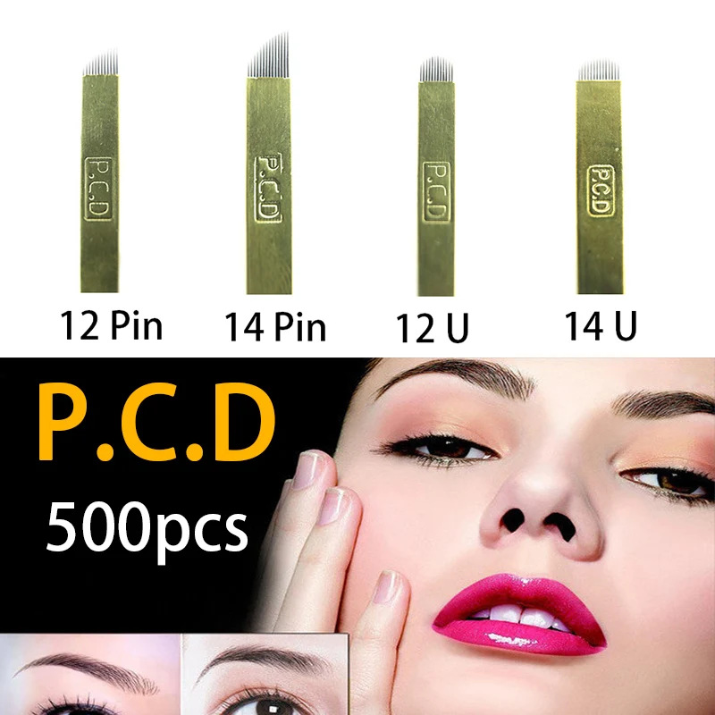 500 шт. PCD 12 штифтов Lamina Nano Blade Premium Hard 0 25 мм Перманентный макияж микроблейдинг игла