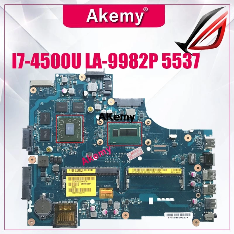 

LA-9982P Laptop motherboard for Dell Inspiron 15R-5537 3537 original mainboard I7-4500U 2GB graphics card