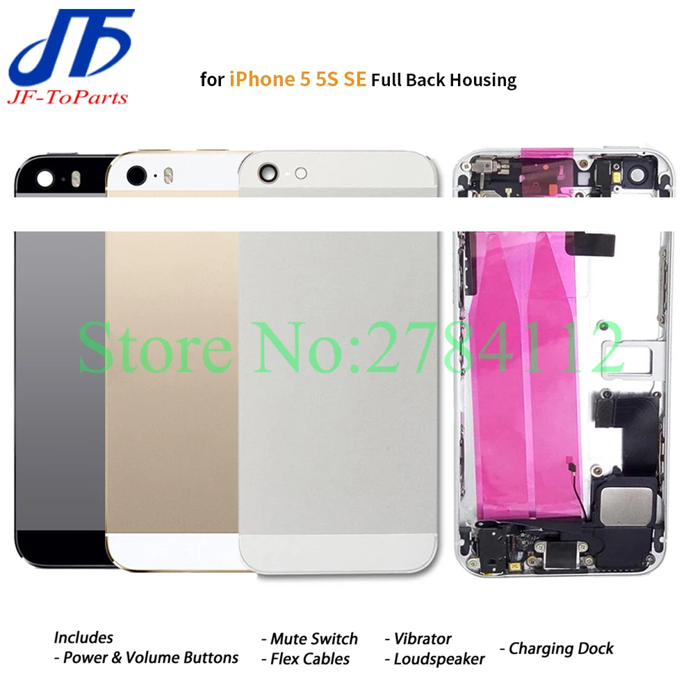 10 шт. для iphone 5 5G 5S 5C Задний Полный корпус батарея задняя крышка двери средняя рама шасси с детали гибкого кабеля в сборе