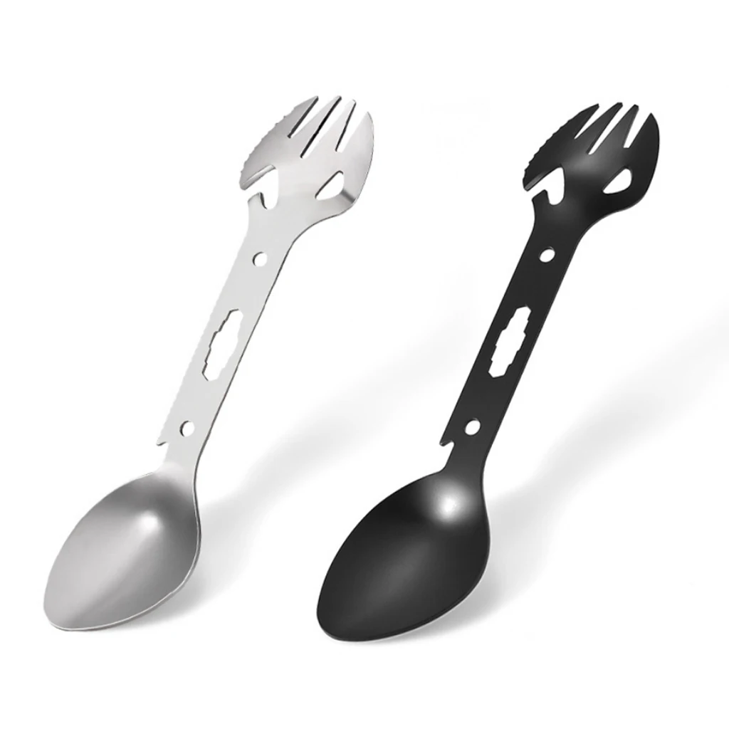 Tableware Spoon Multi Tool Can Opener Flatware Portable Bottle Cutlery Multitool Camp Utensil Fork Spork Stainless Steel Picnic