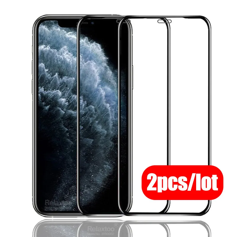 

2pcs/lot protective glass For apple iphone 11 pro max 2019 screen protector cover Film on the For iphone x xs xr tempered glas