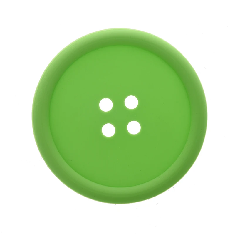 

Big Button Silicone Coaster Fun Novelty Design Kitsch Retro Drinks Placemat - Green