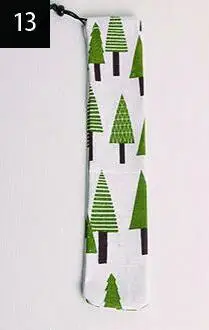 No 13 Tree A 100 шт.) Соломенные Сумки Металлическая соломинка чехол палочки из нержавеющей стали столовые приборы сумки 6X25 см - Цвет: No 13 Tree A