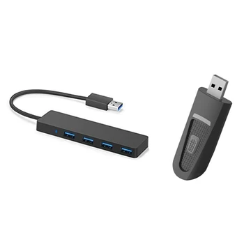 

1 Set Mini USB Bluetooth Transmitter Wireless o Adapter & 4-Port USB 3.0 Ultra Slim Data Hub
