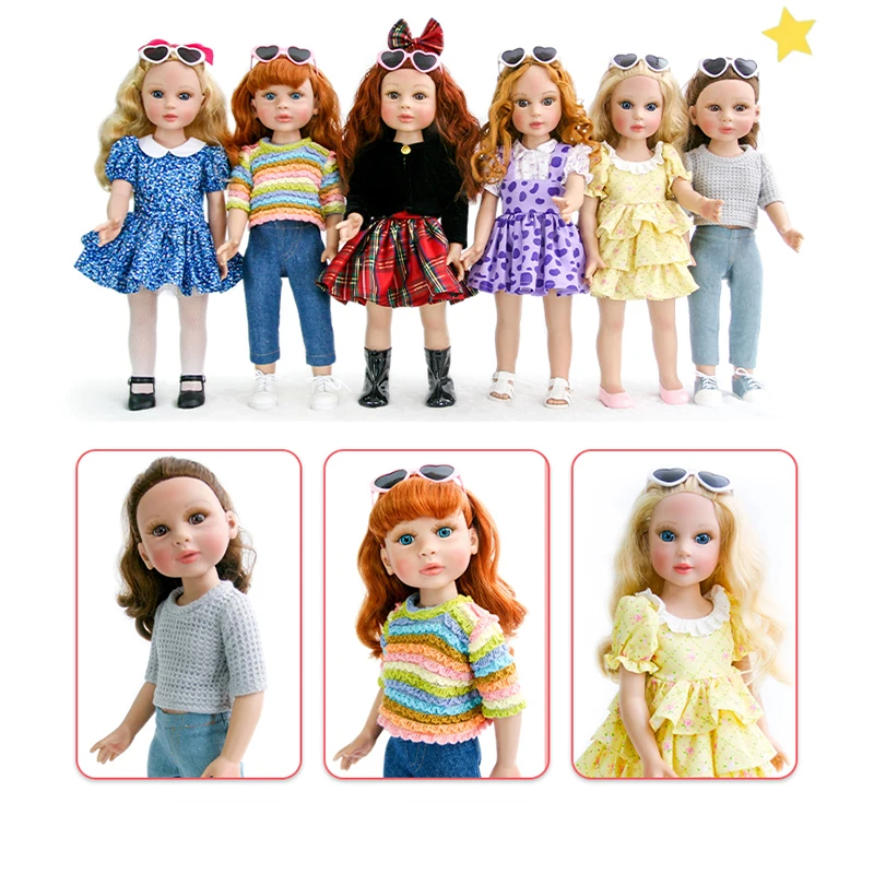 

Princess Sue doll toys 18 inch girl realistic American baby doll full vinyl silicone body bebe reborn dolls gift